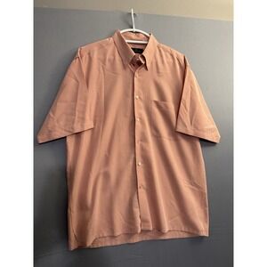 Bugatchi Uomo Button Down Shirt Men's Large L (46) Orange Plaid SS Casual Work